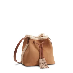 Fratelli Rossetti Barley-coloured suede bucket bag|^ Bags