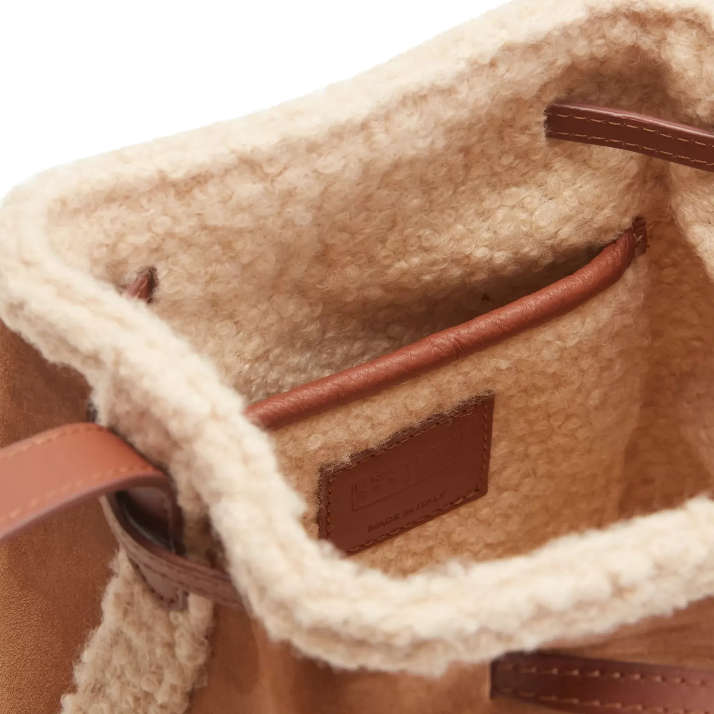 Fratelli Rossetti Barley-coloured suede bucket bag|^ Bags