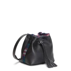 Fratelli Rossetti Black leather and fabric bucket bag|^ Bags