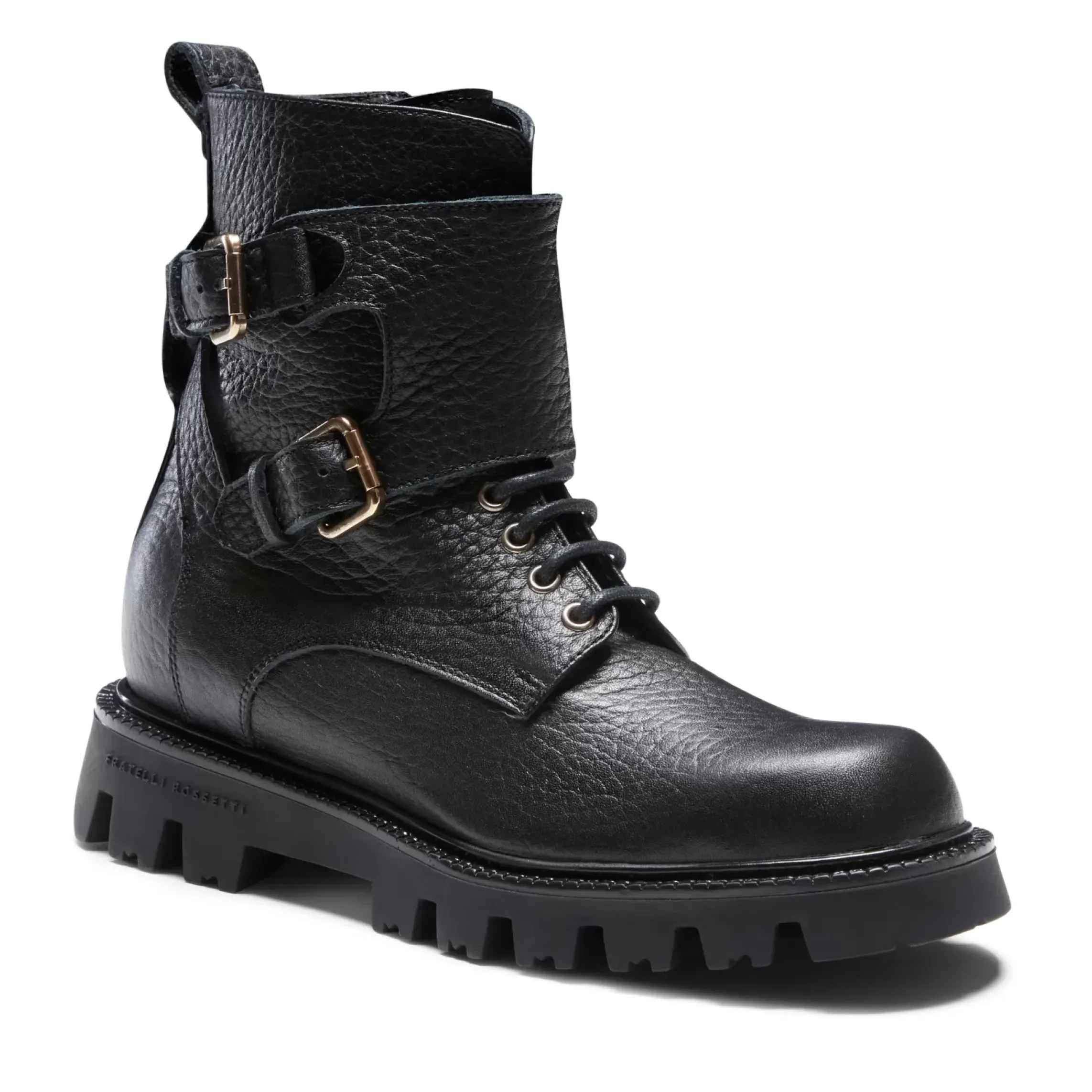 Fratelli Rossetti Black leather biker boot|^ Ankle Boots