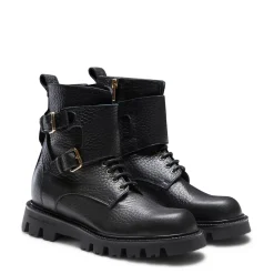 Fratelli Rossetti Black leather biker boot|^ Ankle Boots