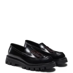 Fratelli Rossetti Black leather Fiocchetto Patch Registered Design loafer|^ Loafers