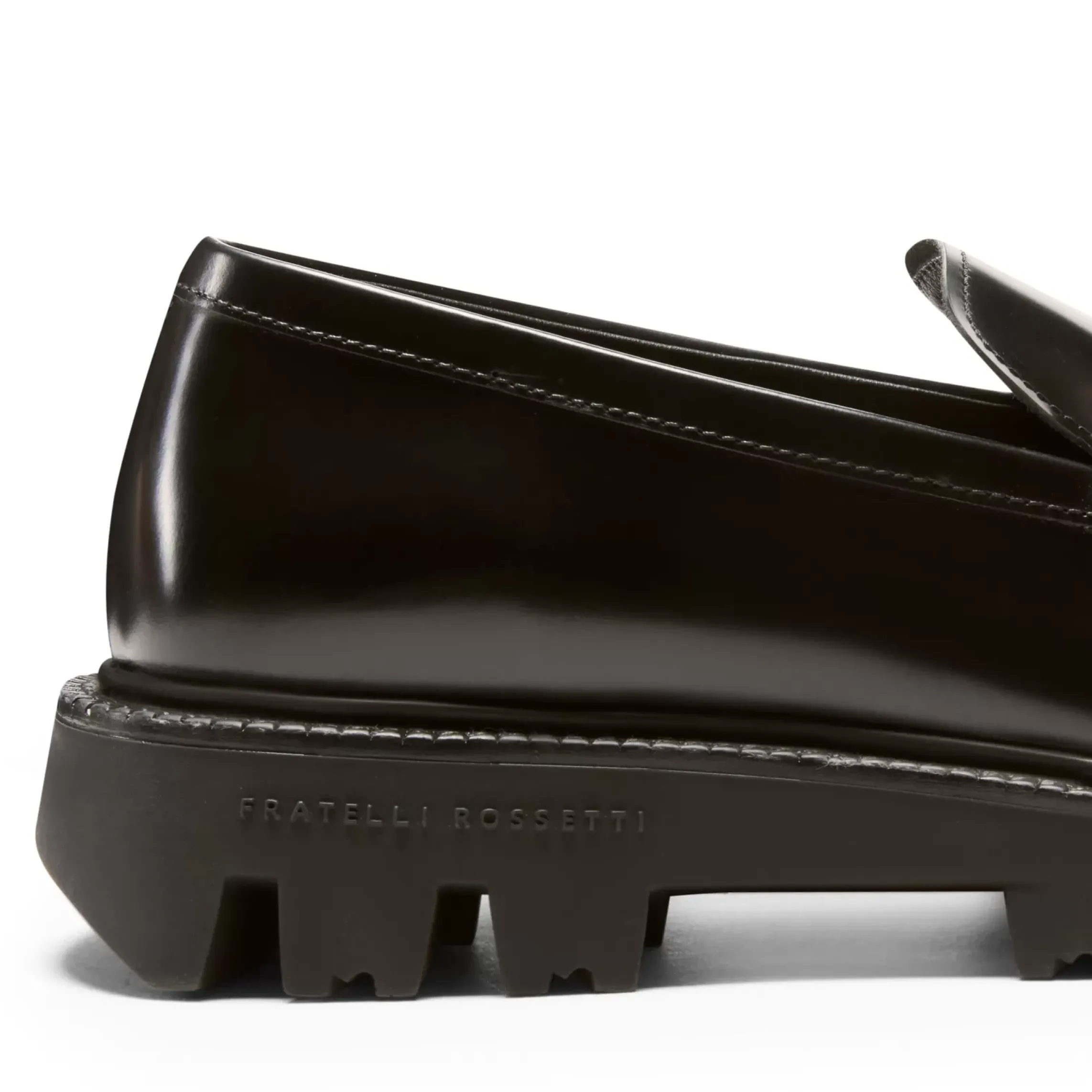 Fratelli Rossetti Black leather Fiocchetto Patch Registered Design loafer|^ Loafers