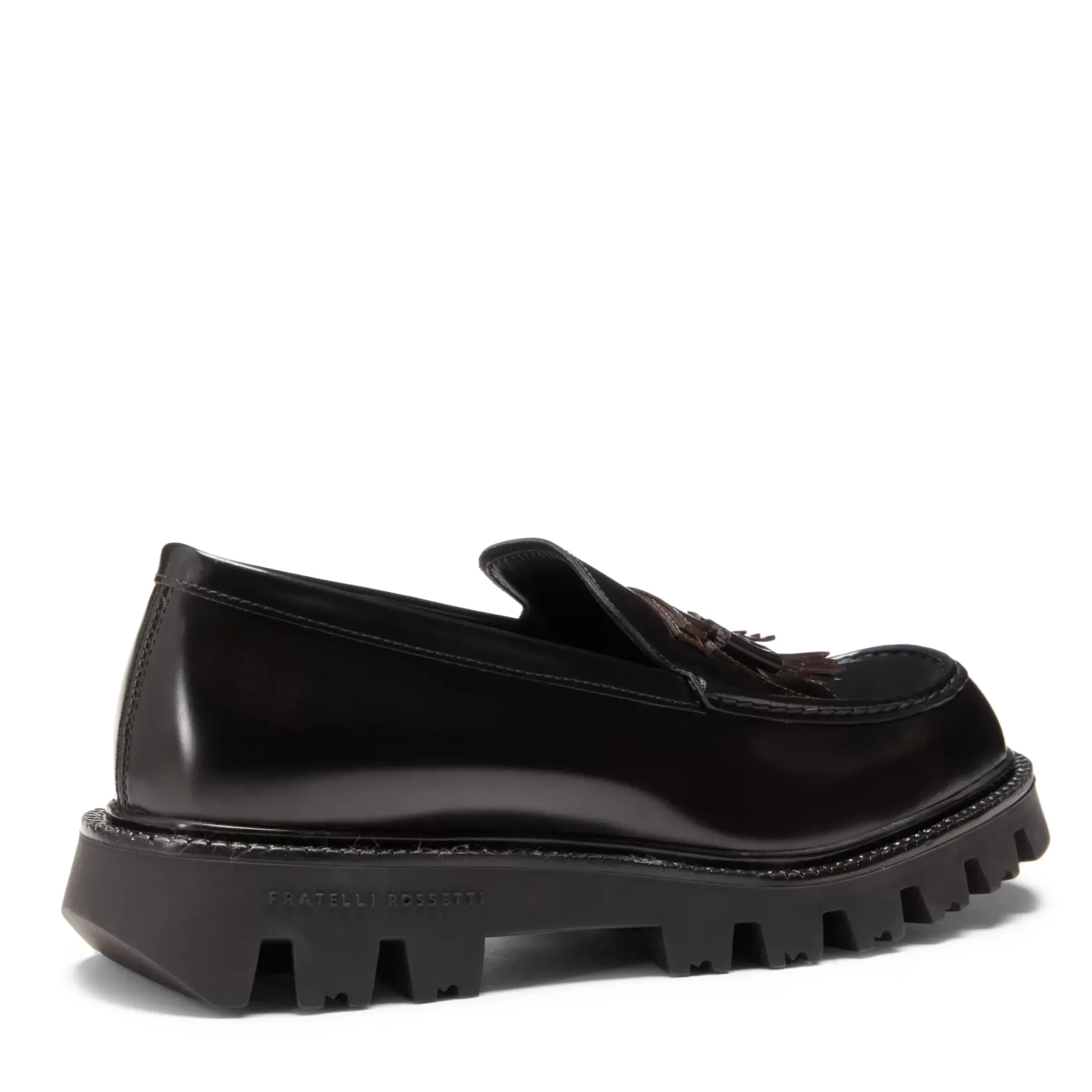 Fratelli Rossetti Black leather Fiocchetto Patch Registered Design loafer|^ Loafers