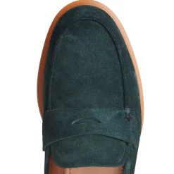 Fratelli Rossetti Bottle green suede loafer|^ Slip On