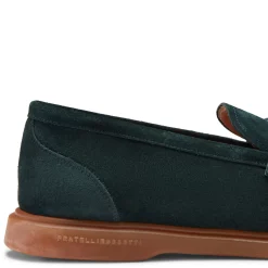Fratelli Rossetti Bottle green suede loafer|^ Slip On