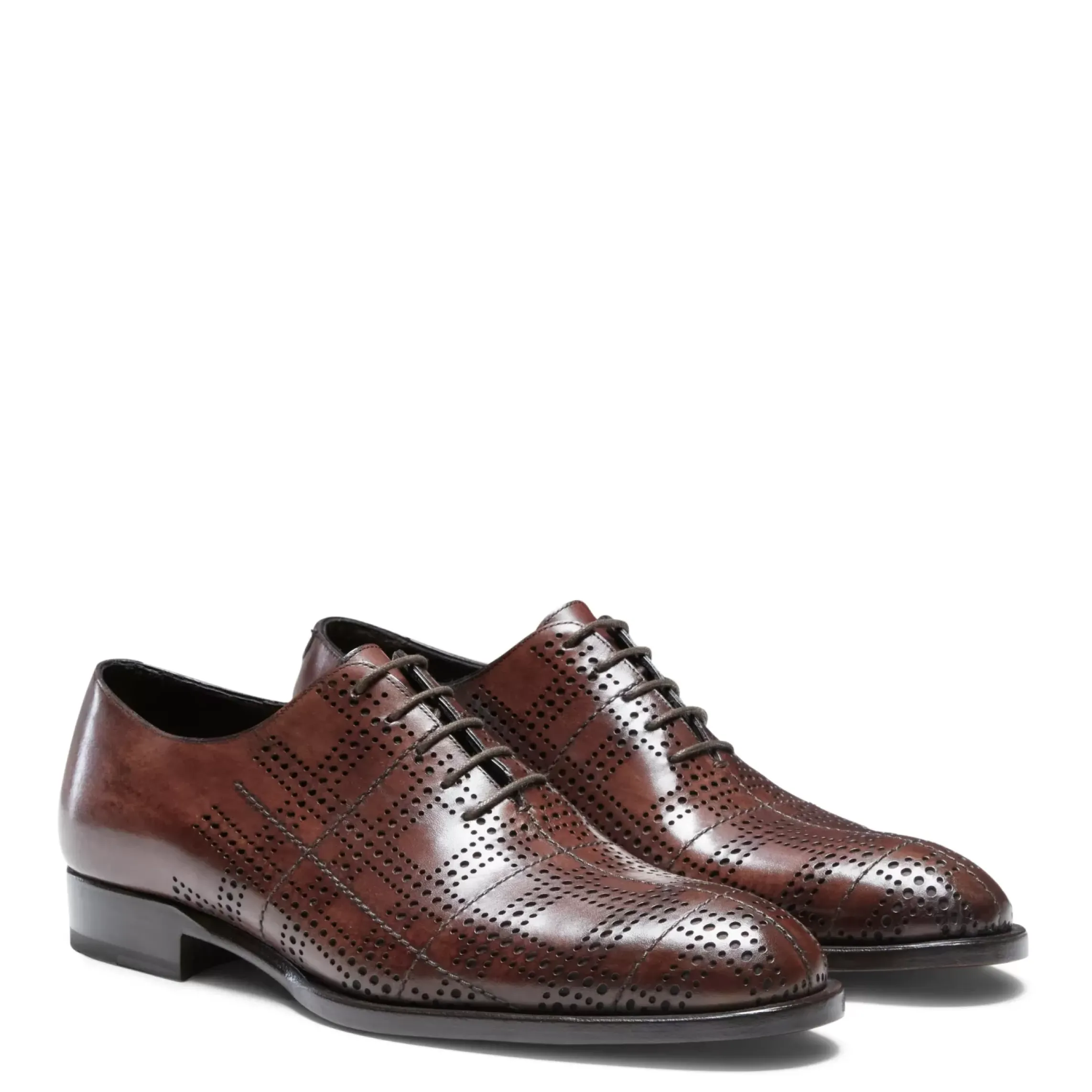Fratelli Rossetti Brown leather Tartan Oxford shoe|^ Lace-up Shoes