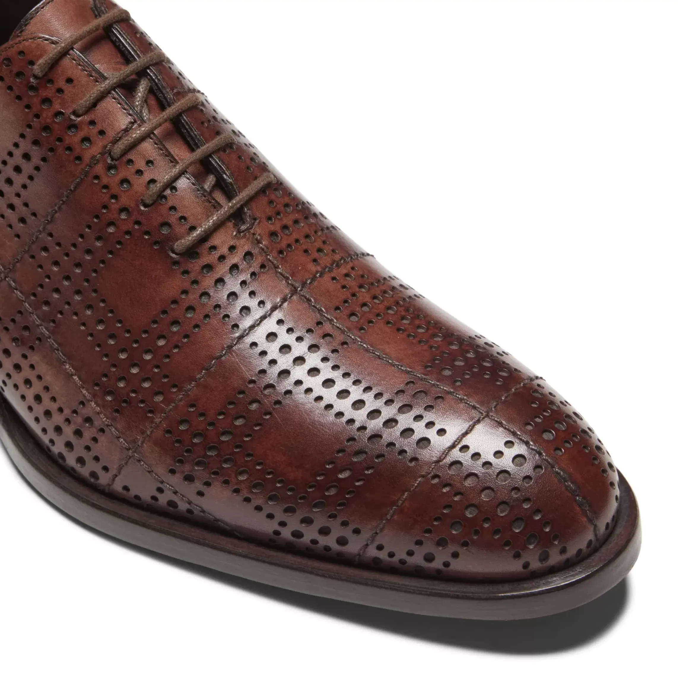 Fratelli Rossetti Brown leather Tartan Oxford shoe|^ Lace-up Shoes