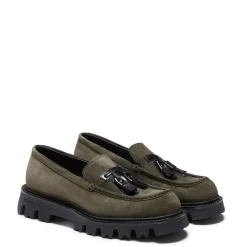 Fratelli Rossetti Fiocchetto Patch Registered Design loafer in forest green suede|^ Loafers