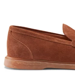 Fratelli Rossetti Fiocchetto Patch Registered Design loafer in burnt-colour suede|^ Slip On