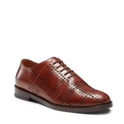 Fratelli Rossetti Mahogany leather Tartan Oxford shoe|^ Lace-up Shoes