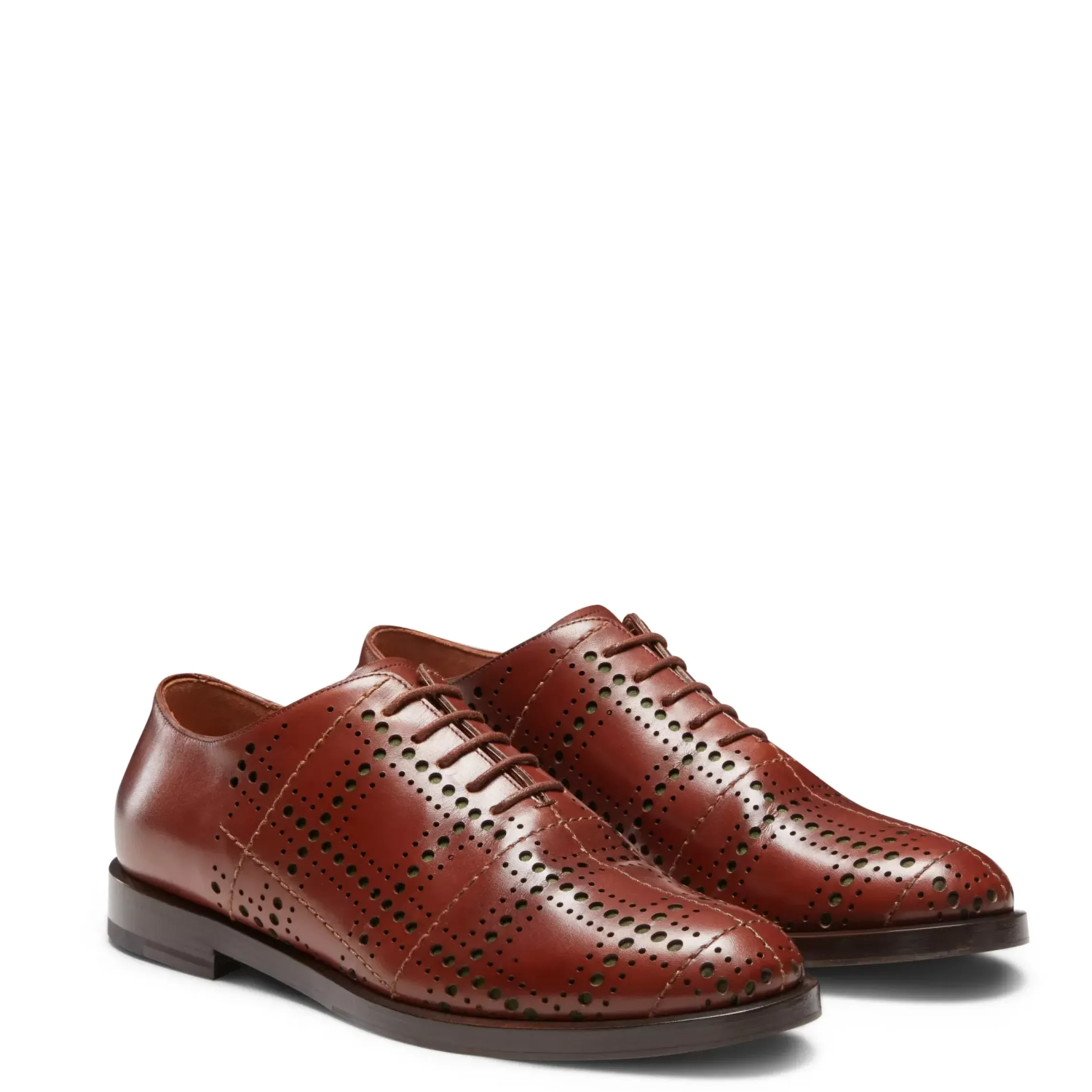 Fratelli Rossetti Mahogany leather Tartan Oxford shoe|^ Lace-up Shoes
