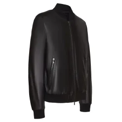 Fratelli Rossetti Men’s black nappa leather jacket|^ Outerwear