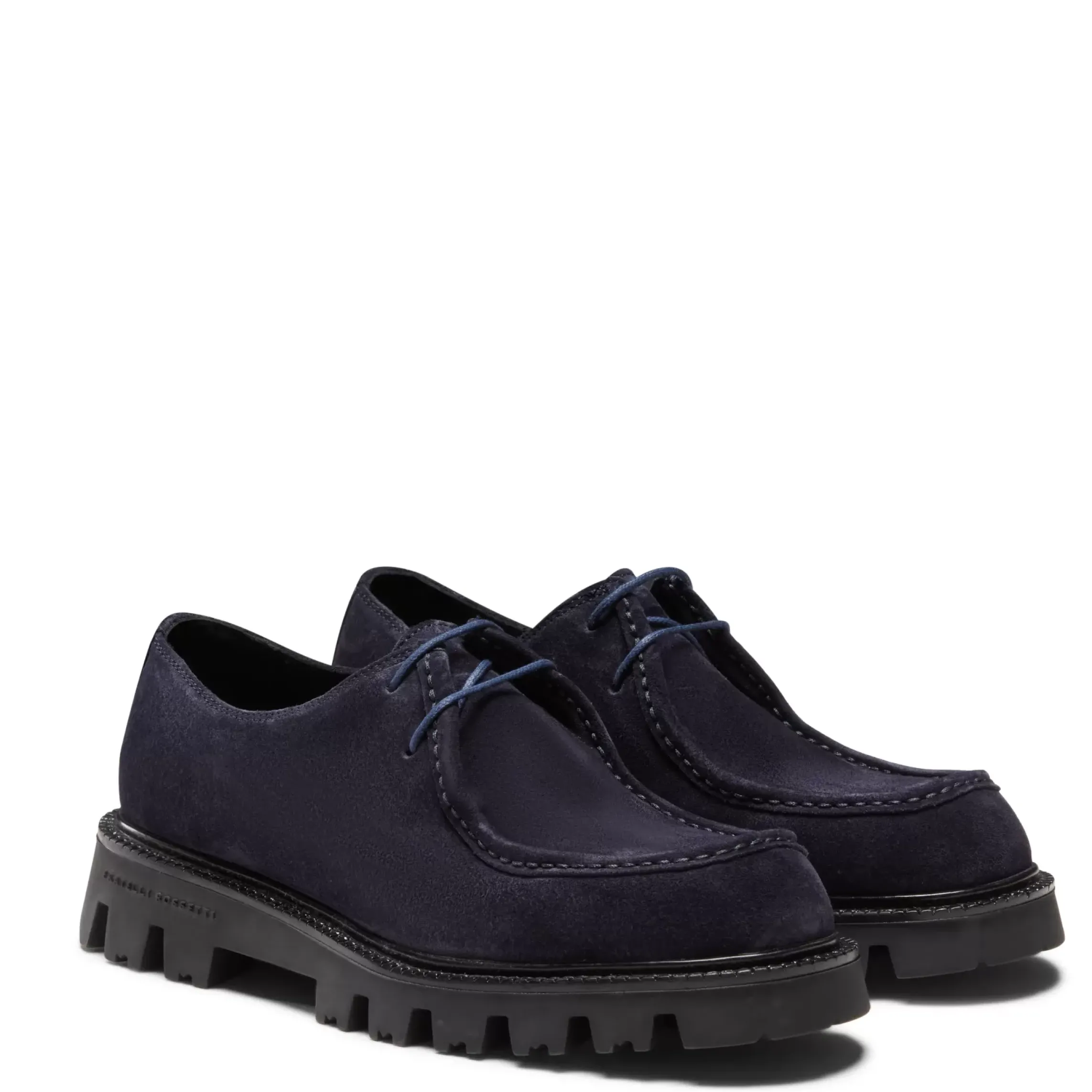 Fratelli Rossetti blue suede Derby shoe|^ Lace-up Shoes