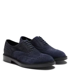 Fratelli Rossetti Navy blue suede Oxford shoe|^ Lace-up Shoes