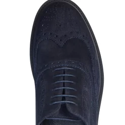 Fratelli Rossetti Navy blue suede Oxford shoe|^ Lace-up Shoes