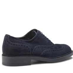 Fratelli Rossetti Navy blue suede Oxford shoe|^ Lace-up Shoes