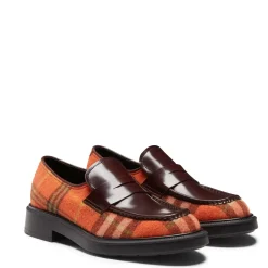 Fratelli Rossetti Orange Tartan fabric loafer|^ Loafers