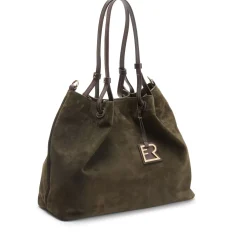 Fratelli Rossetti Royal Tote bag in suede colore verde-^ Bags