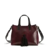 Fratelli Rossetti Small Hobo Tote Bag in plum-coloured leather|^ Bags
