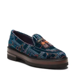 Fratelli Rossetti Special Embroidery Brera loafer in multi-coloured velvet|^ Loafers