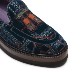 Fratelli Rossetti Special Embroidery Brera loafer in multi-coloured velvet|^ Loafers