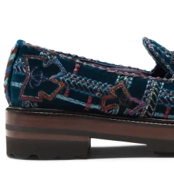 Fratelli Rossetti Special Embroidery Brera loafer in multi-coloured velvet|^ Loafers