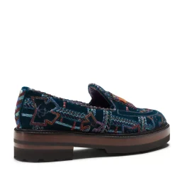 Fratelli Rossetti Special Embroidery Brera loafer in multi-coloured velvet|^ Loafers