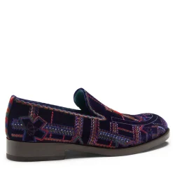 Fratelli Rossetti Special Embroidery Brera loafer in multi-coloured velvet|^ Loafers