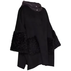 Fratelli Rossetti Women’s beige cape in wool and shearling|^ Outerwear
