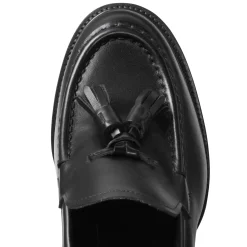 Fratelli Rossetti Women's black leather Brera loafer|^ Loafers