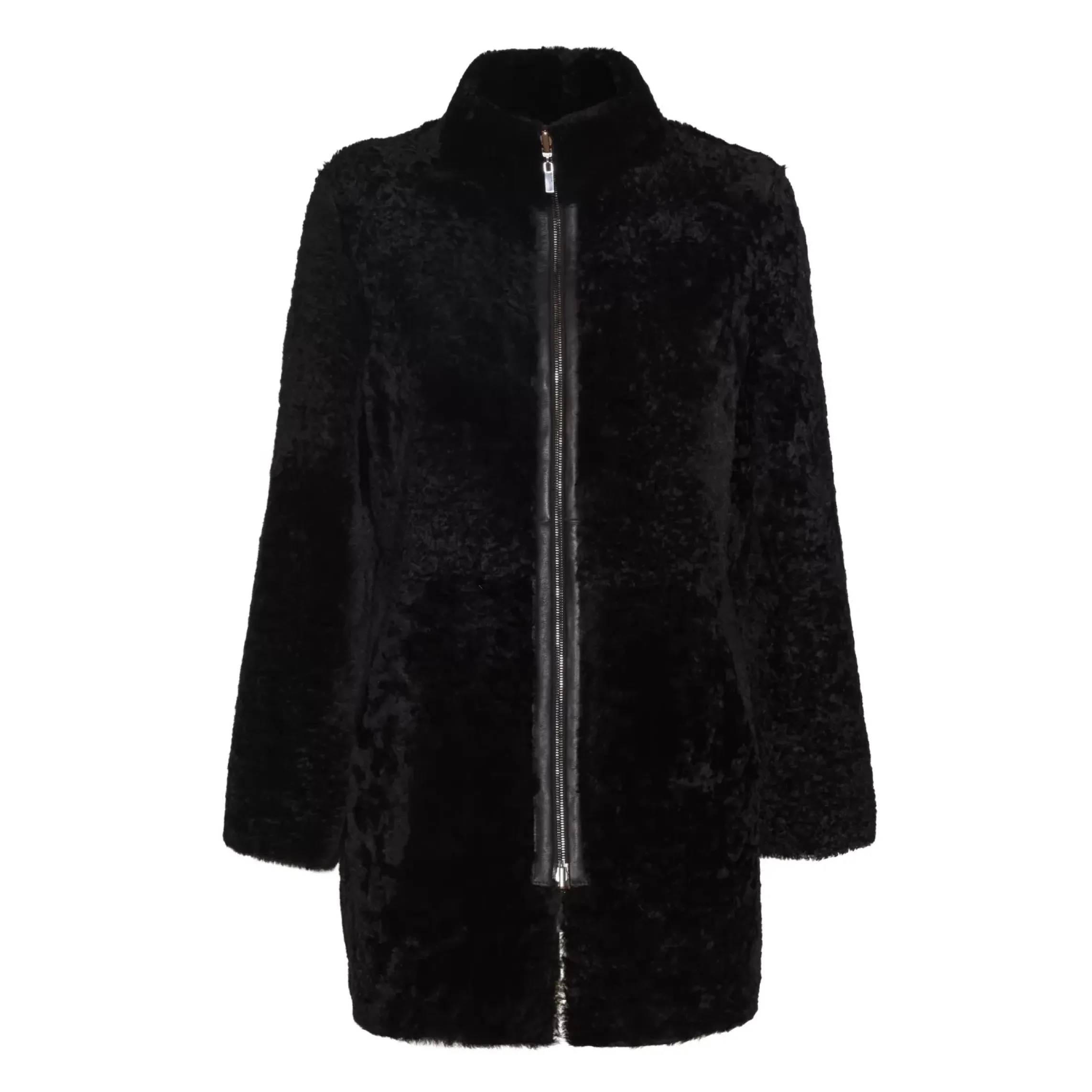 Fratelli Rossetti Women's black reversible nylon and shearling combined coat|^ Outerwear