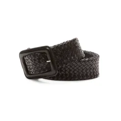 Fratelli Rossetti Women's black woven leather belt |^ Belts