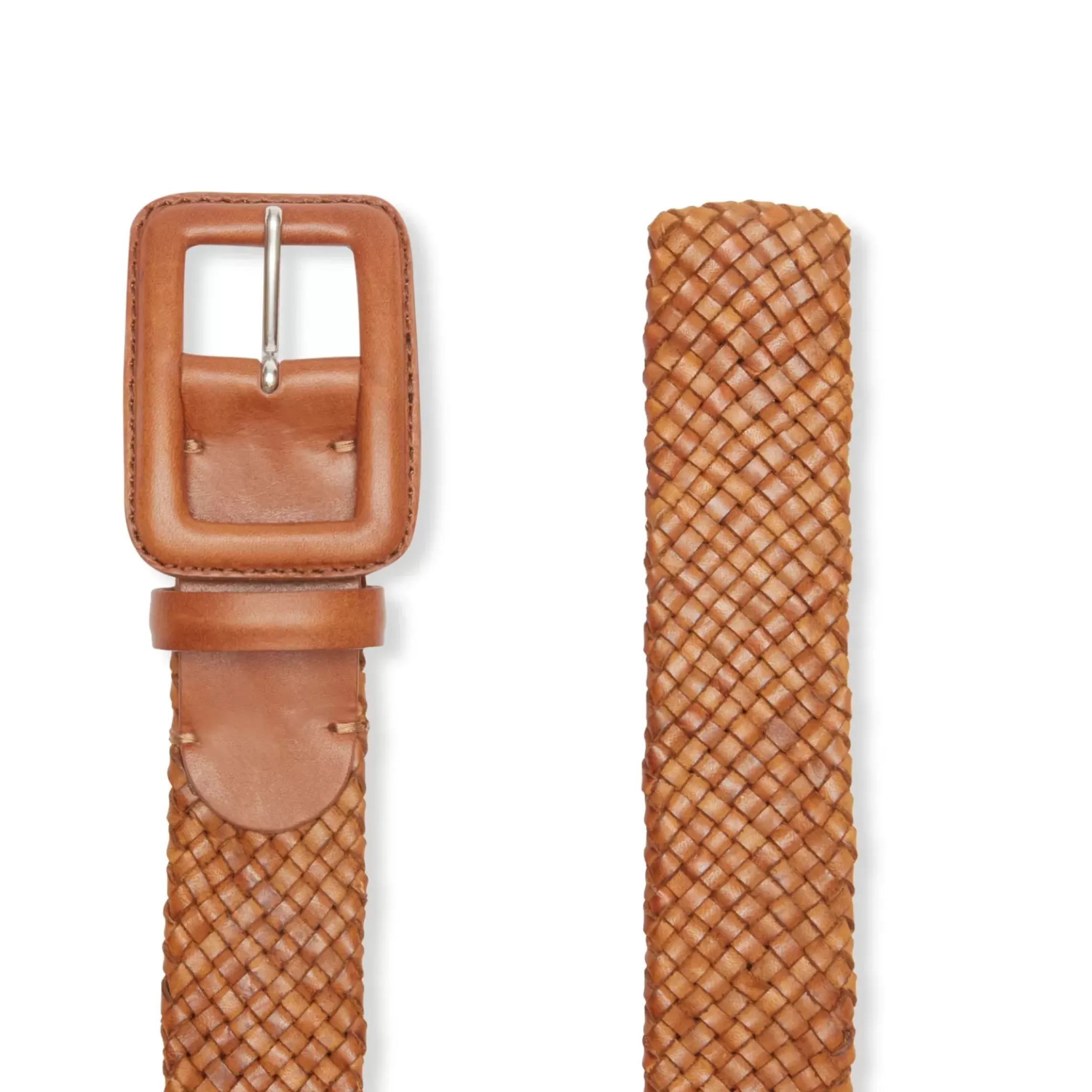 Fratelli Rossetti Women's cognac woven leather belt |^ Accessories