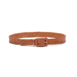 Fratelli Rossetti Women's cognac woven leather belt |^ Accessories