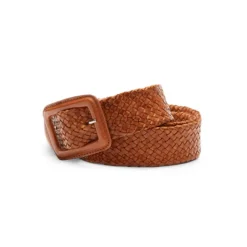 Fratelli Rossetti Women's cognac woven leather belt |^ Belts