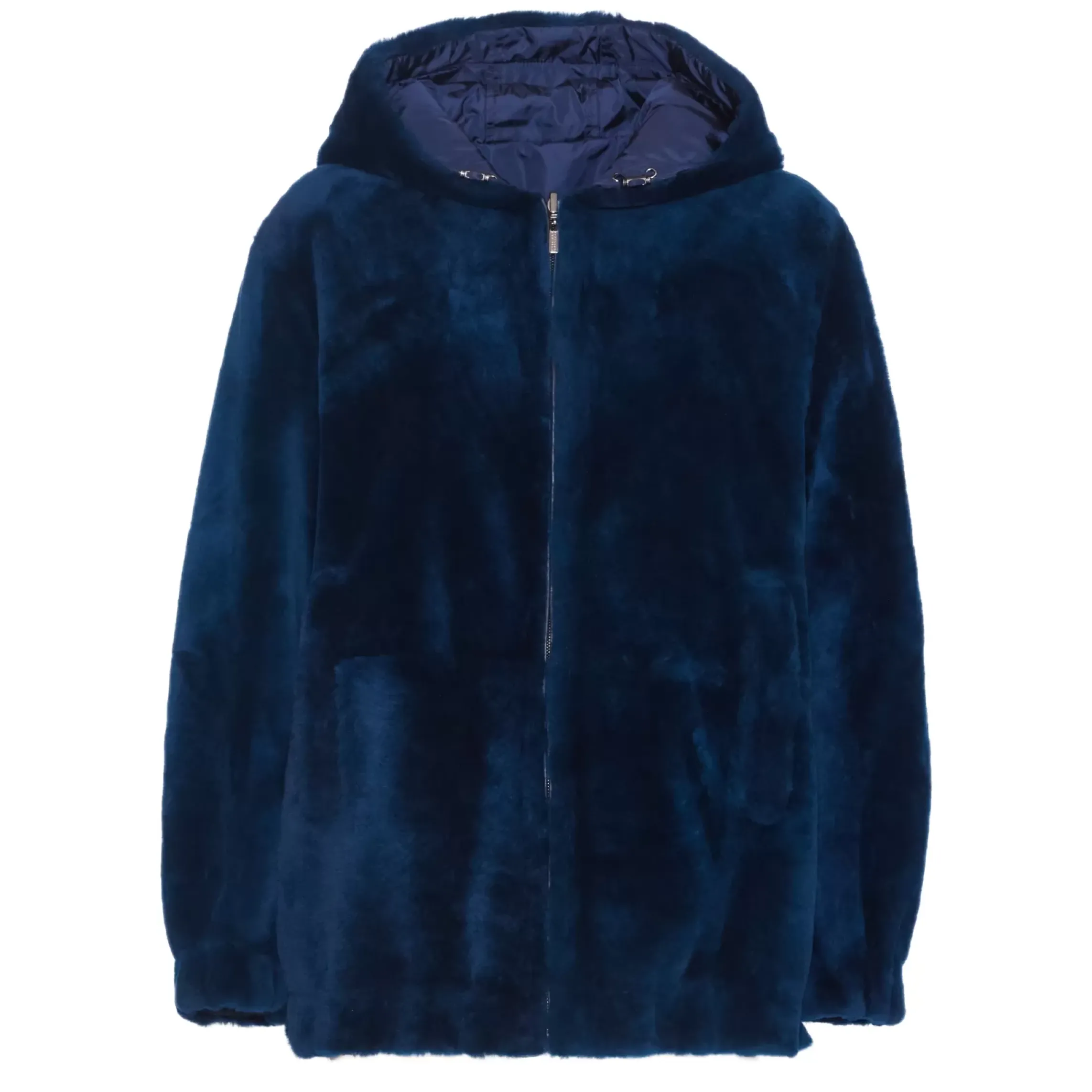 Fratelli Rossetti Women's reversible blue shearling bomber jacket|^ Outerwear