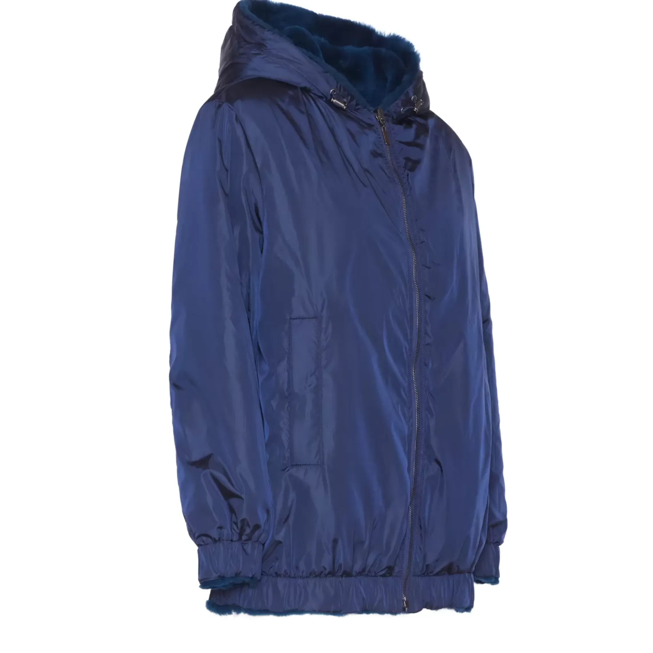 Fratelli Rossetti Women's reversible blue shearling bomber jacket|^ Outerwear