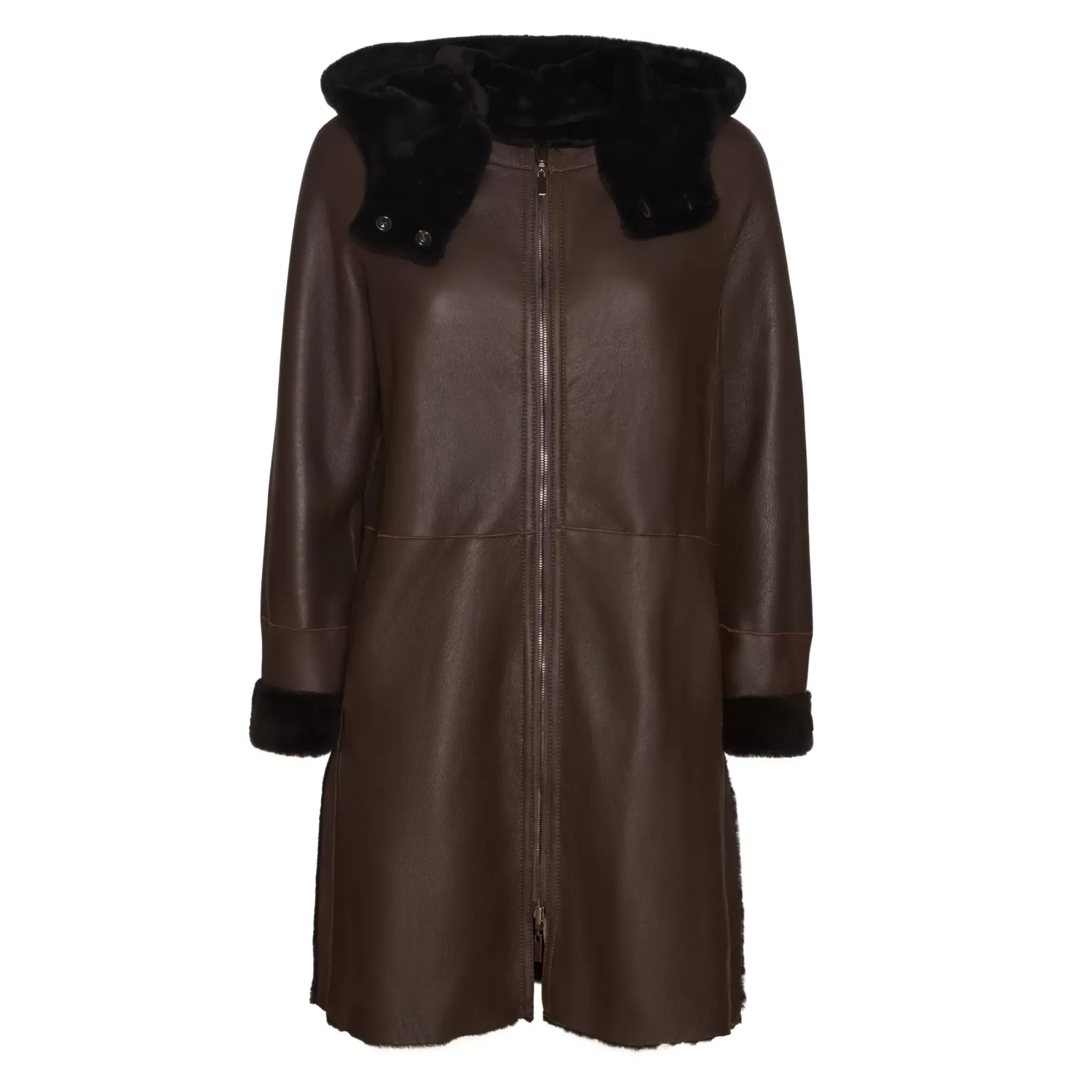 Fratelli Rossetti Women's reversible brown shearling coat|^ Outerwear